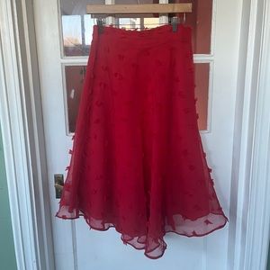 Red Midi Skirt
